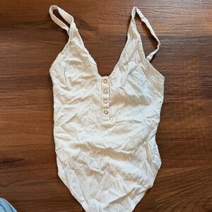 White free people bodysuit